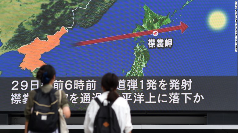 Trump Warns North Korea after Firing Test-Missile over Japan